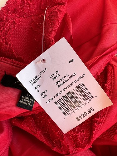 Red City Triangles Ven Style Long V Neck Spaghetti Strap Size 5, NWT - 第 5/7 張圖片