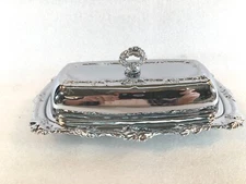 Celtic Quality Place Silver Plated Butter Dish w/Glass Insert