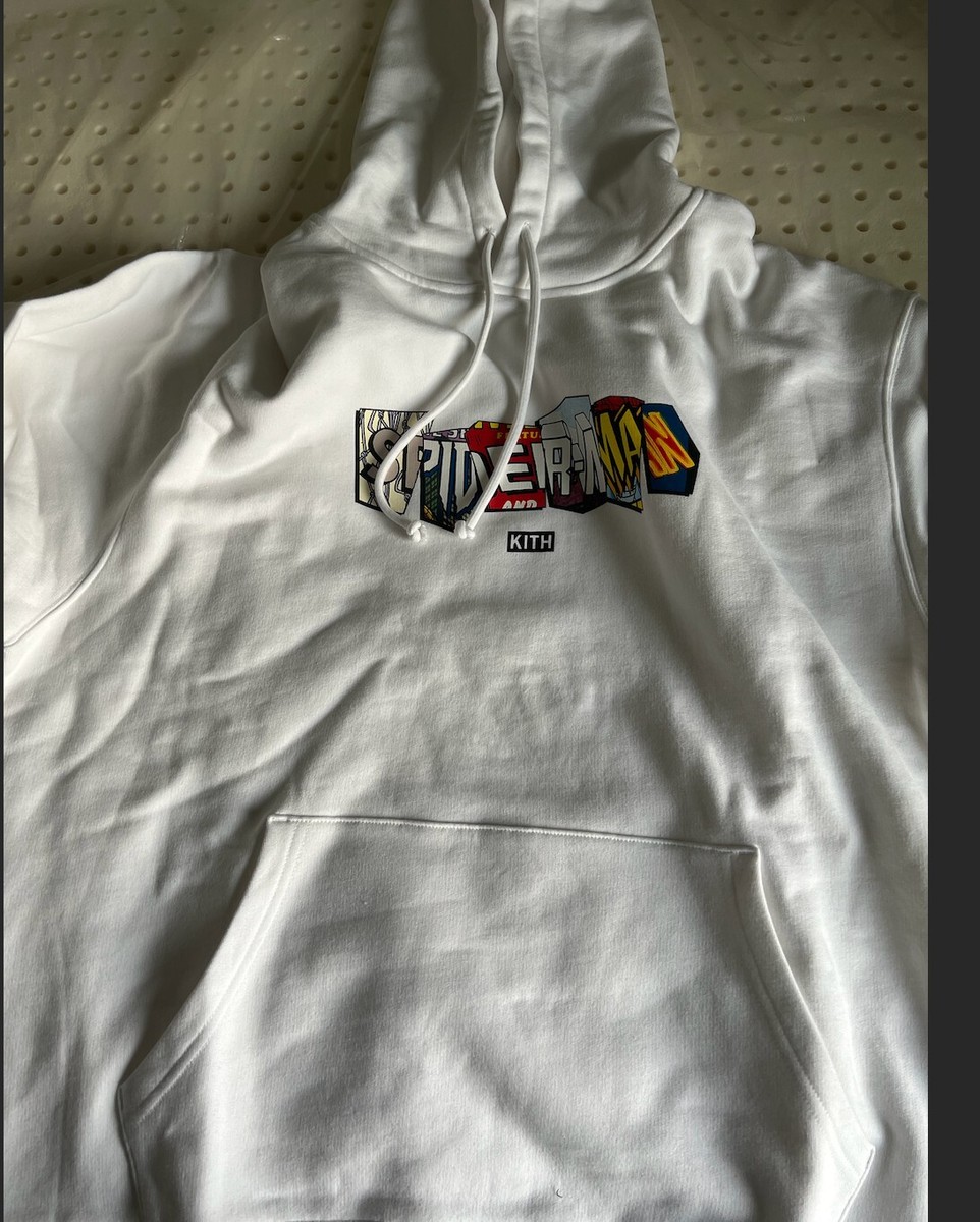 ☆ KITH x SPIDER-MAN Comic Covers hoodie コラボパーカー ☆ Kith X Marvel - Spider-Man Comic Covers Hoodie White in XL