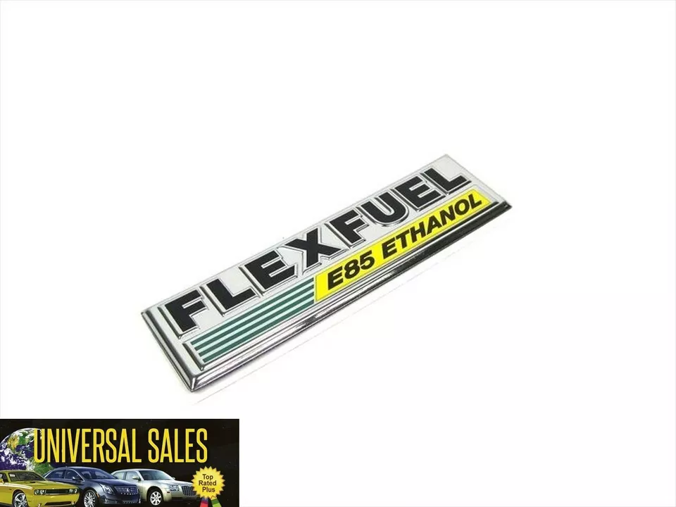 PLACA DE IDENTIFICACIÓN DE ETANOL ORIGINAL MOPAR FLEXFUEL E85 EMBLEMA DE COMBUSTIBLE FLEXIBLE INSIGNIA LOGOTIPO OE NUEVO Foto 2 de 2