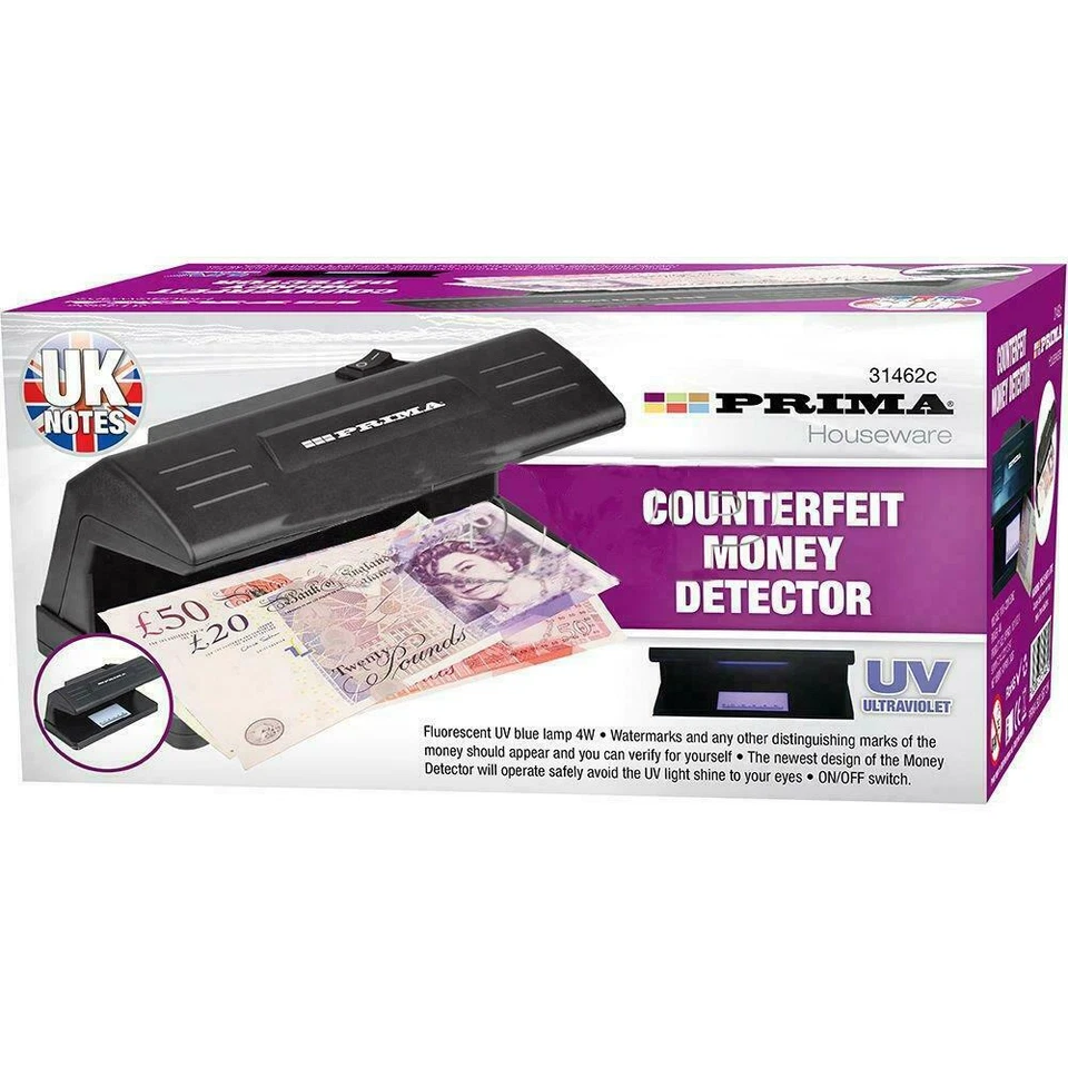 ELPINE Mains UV Bank Note Money Checker Polymer Scanner Forged Detector Light