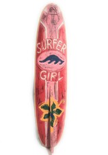 Surfer Girl Surf Sign 40" w/ Fin - Rustic Surf Decor Accents  bds12083100