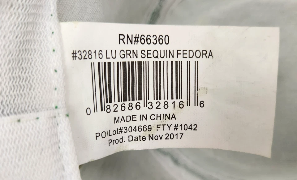 Lighted Fedora Hat Green Sequence 3 Speed Blinking Mardi Gras Costume Halloween - Image 2 of 4