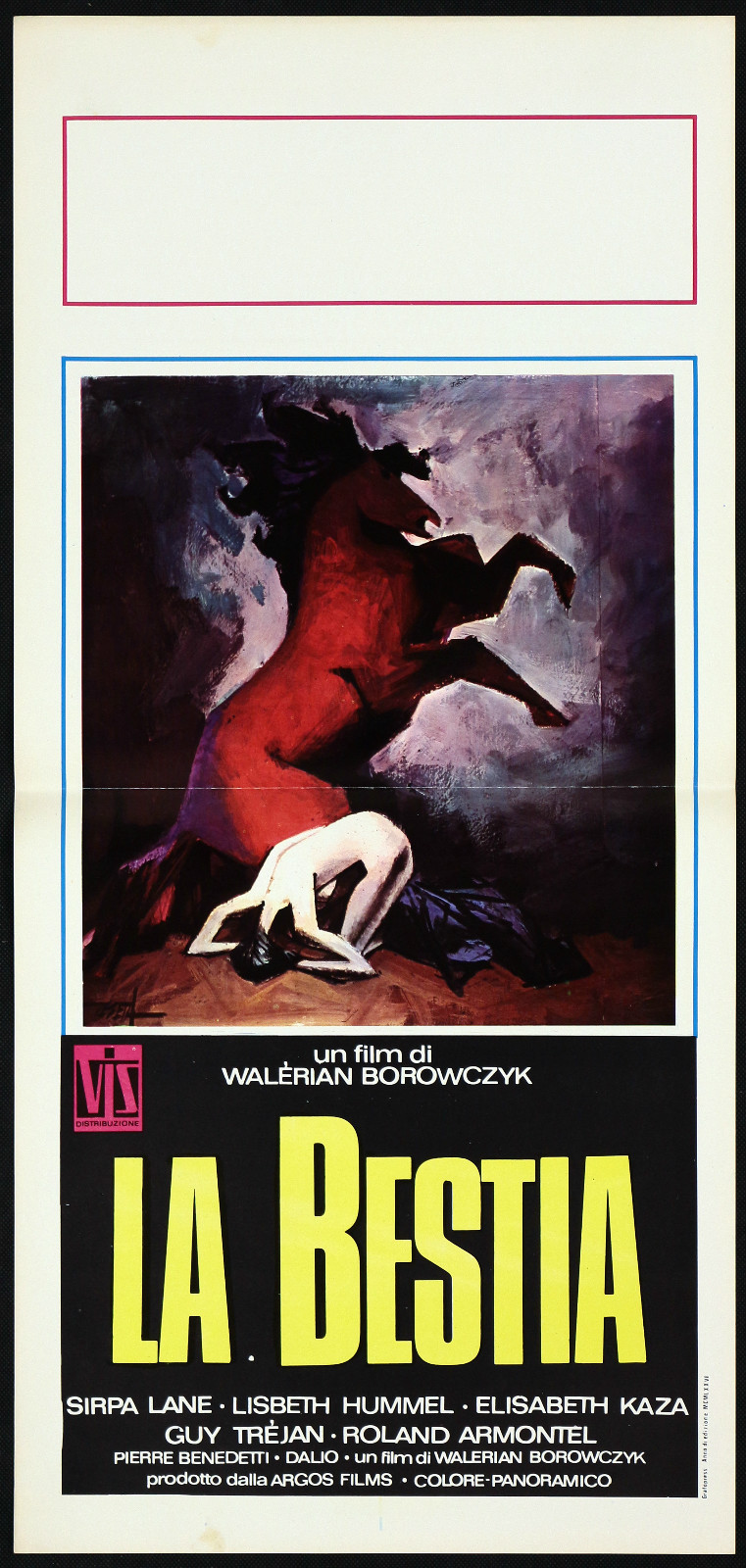 Locandina originale film La bestia (1975) - Regia di Walerian Borowczyk