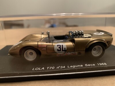 SELTEN LOLA T70 no34 LAGUNA SECA 1968 GEORGE FOLLMER 1/43 AUTOMODELL VON SPARK S1140