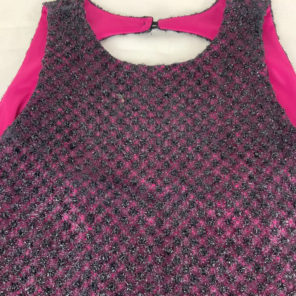 En Francais H.Waltzer Sin Mangas Retroceso Negro Rosa Noche Top Flecos Mujeres 10 Foto 3 de 4