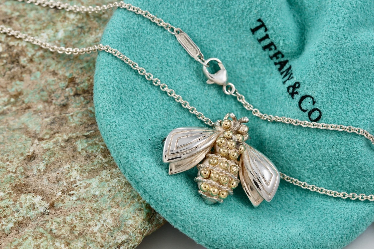 Tiffany & co gold bee necklace deals