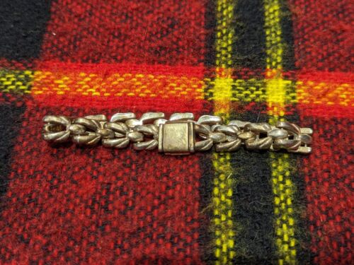 Vintage Box Clasp Sterling Silver Chunky Puffy Link 8" Bracelet 48.4g - 第 1/4 張圖片