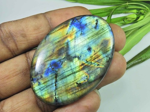 37X53MM Natural Labradorite Multi Purple Oval Cabochon Loose Gemstone 146Cts - Picture 2 of 9
