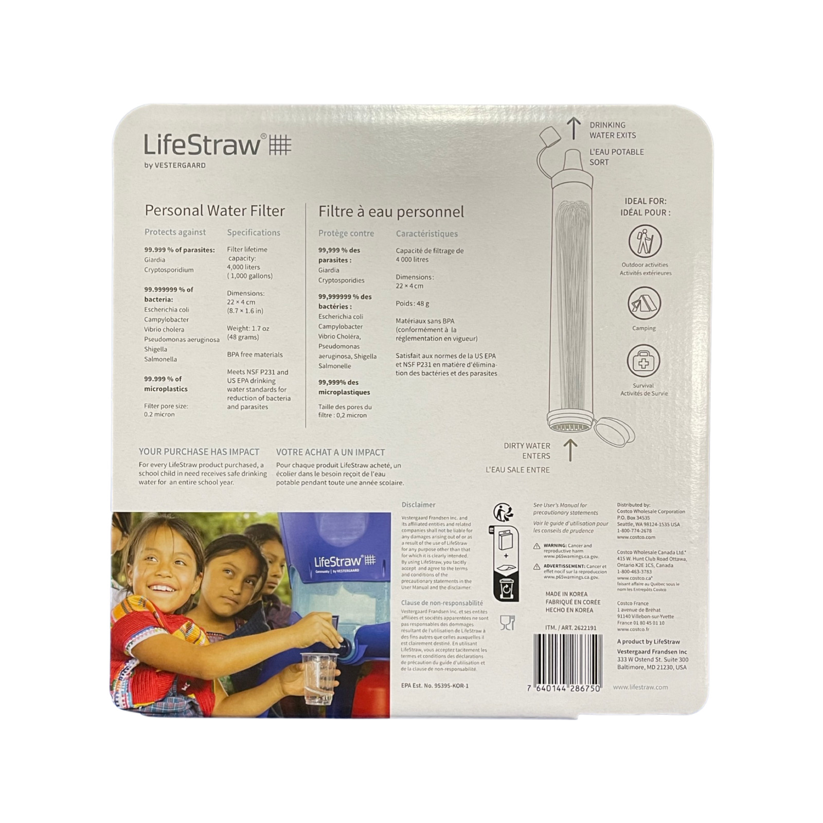 Lifestraw Personal Water Purifying Filter Family Pack (Pack of 4)