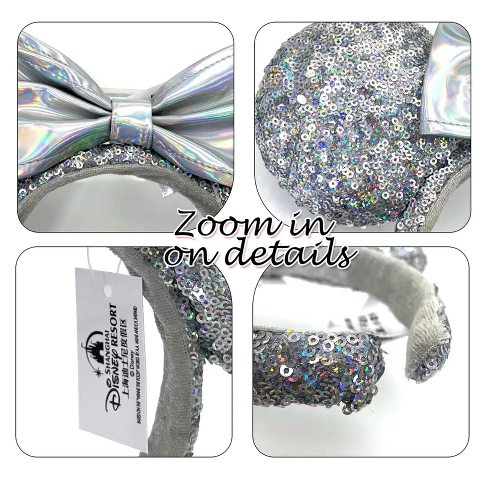 Diadema plateada Resort Magic Mirror 2022 Minnie Ears Cenicienta parques Disney Foto 4 de 4