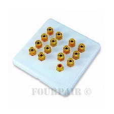 7.1 Surround Home Theater Speaker Wall Plate Banana Binding Post 2-Gang - White