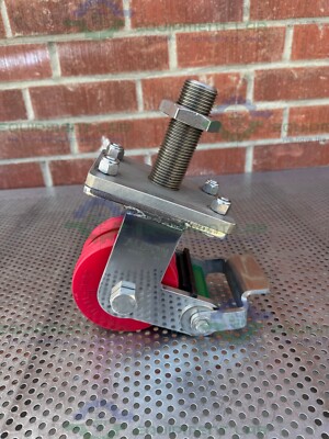 Albion Dual Tech 5'' Industrial Caster w/ Threaded Fitting, 6'' x 4.5'' Platform