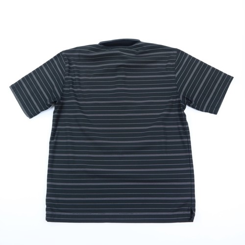 Nike Dri-Fit Golf Polo Herren Medium schwarz weiß gestreift Performance feuchtigkeitsableitend - Bild 7 von 7