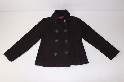 Marcelle Renee Womens Sz Medium Dark Brown Wool Blend Snap Up Dress Jacket Lined