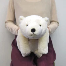 Sun Lemon Knee Polar Bear Plush Toy Doll M Size 46 cm White Japan