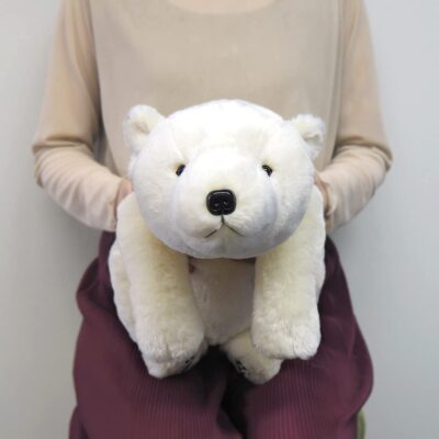 Sun Lemon Knee Polar Bear Plush Toy Doll M Size 46 cm White Japan
