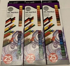 3 Pack Simply  Daler Rowney Oil Pastel 25 Pcs Each Box New Multicolors