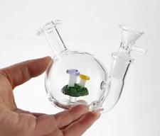 4.3" Thick Heavy Mushroom Perc Premium Quality Water Pipe Hookah Bubbler Bong