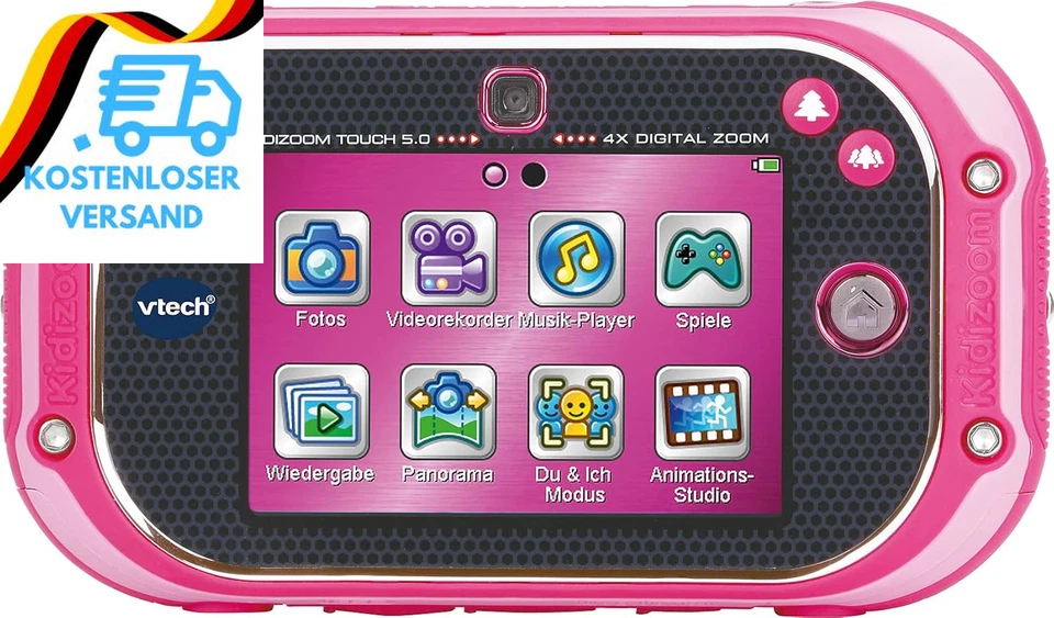 Vtech 80-163554 Kidizoom Touch 5.0 Pink Kinderkamera; Digitalkamera Für Kinder; - Bild 3 von 4