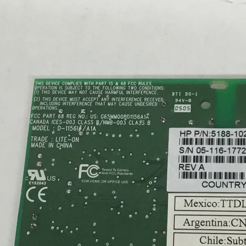 Hewlett Packard 5188-1026 Hp Pavilion 56k Agere Pci Modem - Picture 7 of 7