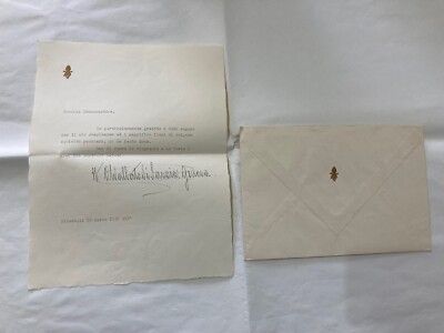 ADALBERTO SAVOY AUTOGRAPH-GENOA-LETTER WITH ENVELOPE VS CAV.MARIO GHIDOLI 1938.+