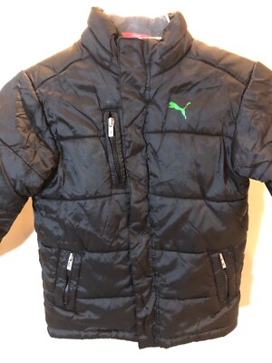  Cute Puma Boys Outdoor Jacket Puffer Coat Solid Black Size 4  