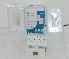 Utilitech 1098448 USB A C Tamper Resistant Outlets 2 Pack