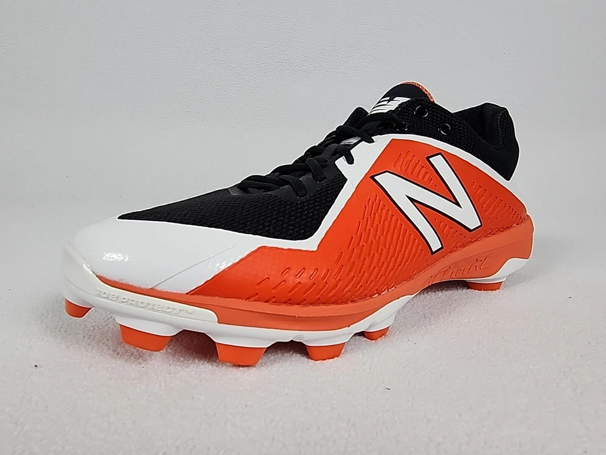 New Balance Plastic Baseball Cleats Menu0026#039;s Size 15 Black White Orange  PL4040B4 | eBay