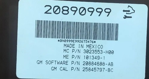 Buick Cadillac Chevrolet GMC Lift Gate Liftgate Control Module 20890999 - Picture 2 of 3