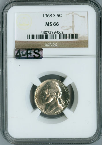 1968 S JEFFERSON NICKEL NGC MS66 MAC 4FS RARE 2ND FINEST SPOTLESS $4,000 IN FS