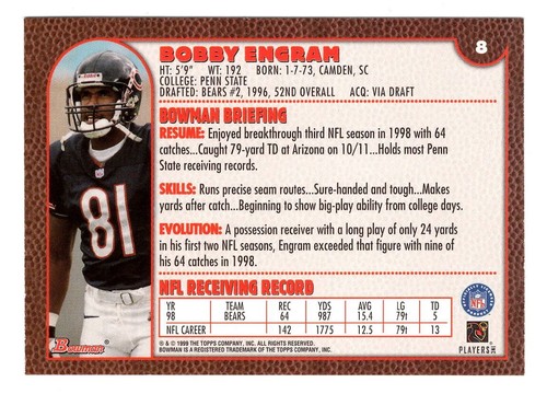 1999 Bowman Football Singles *You Pick* Base, Rookies, Parallel - Nrmt-Mt - Picture 17 of 501