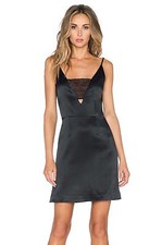 Grace MMXII 'Brian' ~ Black Sateen Lace Panel Sheath Party Dress 12 NEW $525