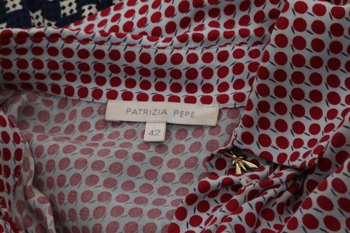 PATRIZIA PEPE Red Polka Dot Long Sleeve Collared Blouse Size 42 - Picture 8 of 8