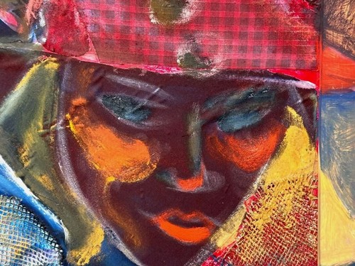 Margret Hofheinz-Döring 1910-1994 - Strukturmalerei - 'Maskenfest' 1966 - sign. - Bild 4 von 19