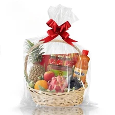 10 PCS 24x30 inch Large Clear Cellophane Wrap for Gift Baskets Plastic Bag