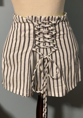 Seek the Label Striped Lace-Up Skort small