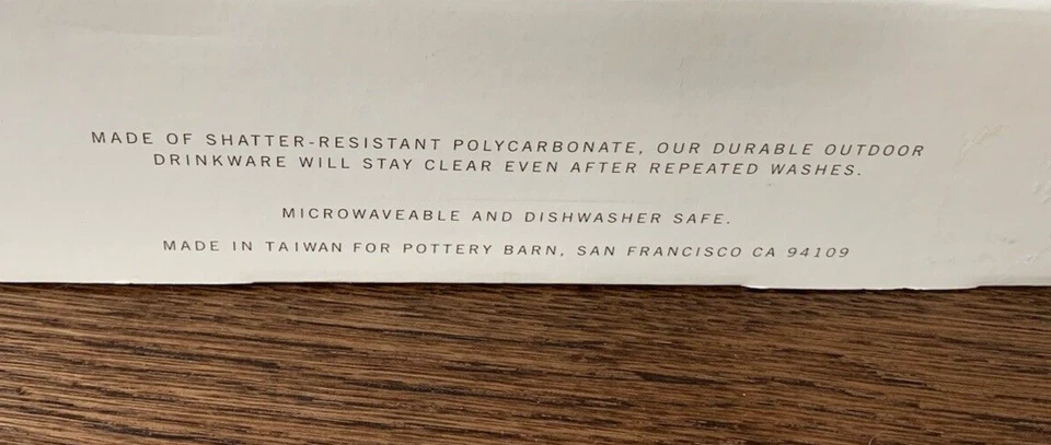 Juego de 6 nuevos vasos de plástico de policarbonato Pottery Barn azul para exteriores Margarita Foto 2 de 2