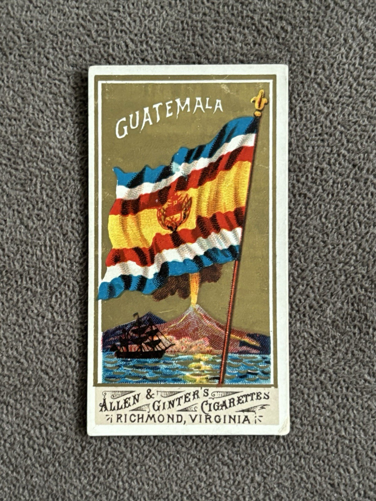 1887 N9 Allen & Ginter Flags Of All Nations GUATEMALA Tobacco Card