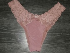 VS DREAM ANGELS scalloped lace Brazilian Panty BRAND NEW small vintage rose
