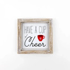 Have a cup of Cheer Framed Wooden Farmhouse Tiered Tray Christmas Decor