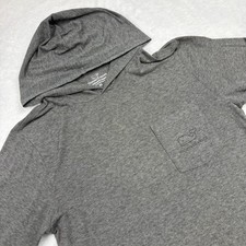 Vineyard Vines Hooded Whale Pullover Men XS Gray Striped Lightweight Pocket