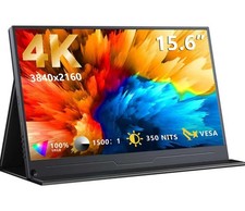 4K Portable Monitor, 15.6" 3840x2160 IPS Laptop Screen, USB C HDMI Computer G...