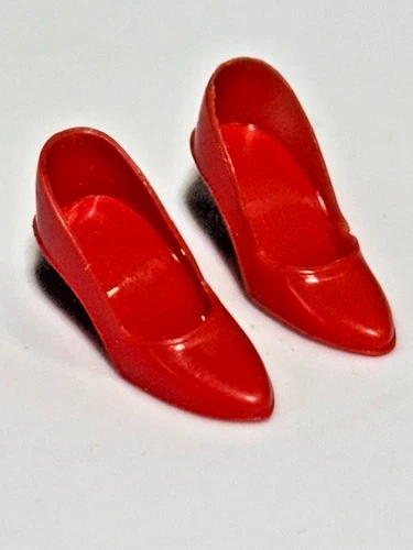 Vintage Barbie Red Close Toe Heels Shoes Japan