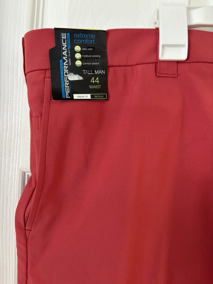 ROUNDTREE & YORKE Hombre Rojo Baya Algodón Elástico Chino Rendimiento Golf 2Xl Foto 3 de 4