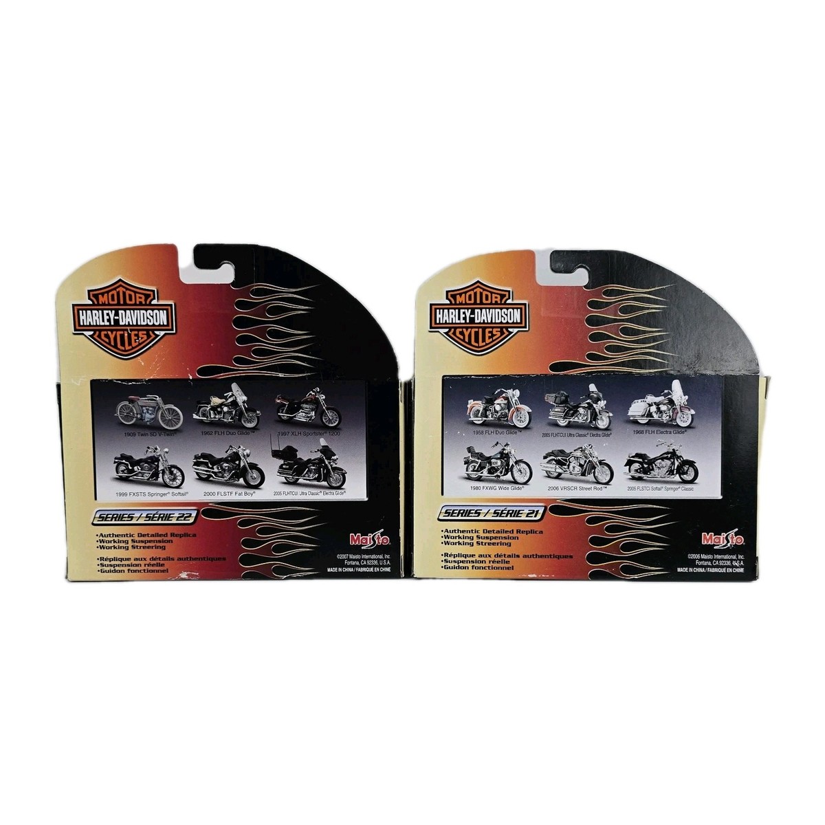Maisto Harley-Davidson 1:18 Diecast 1999 FXSTS Springer & 1958 FLH