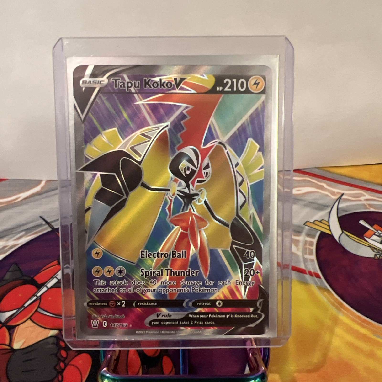 Tapu Koko v Full Art Holo Card 147/163SWSH05: Battle Styles Near Mint Condition