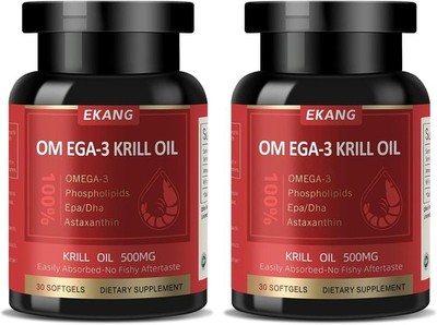 Antarctic Krill Oil - Wild Caught Omega 3 Krill Oil 500 mg with EPA, DHA, Ast...