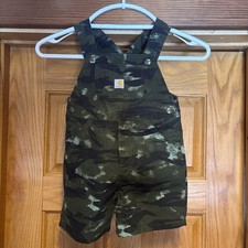 Carhartt Baby 4T Camo Shortalls Overalls Button Close Kids Clothes Pocketed