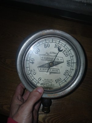 large Antique steam gauge Locomotive